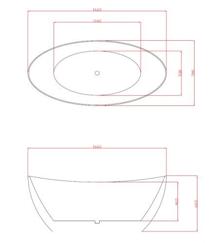 Ванна акриловая Azario GLASGOW 1660*780*665, свободностоящая, в комплекте с сифоном и металлической рамой в Ейске