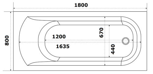 Акриловая ванна STWORKI Ольборг 180x80 см, с каркасом в Ейске