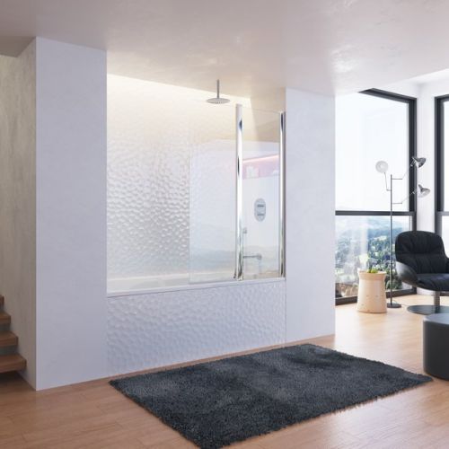 Шторка для ванны CVS2-100 левая белый+стекло Transparent Ravak в Ейске