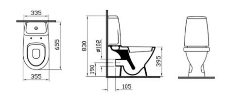 GRAND-1 без бидетки: напольный унитаз, бачок , механизм смывыва 3/6 л, сиденье стандарт с металличес Vitra в Ейске